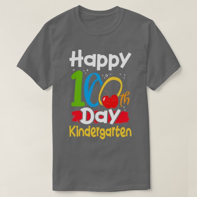 100 Days of School of Kindergraten T-Shirt (Design Front)