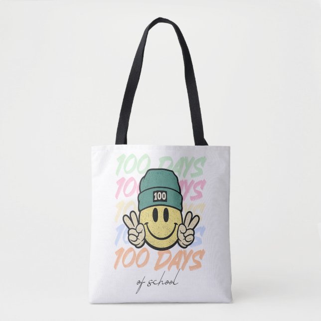 100 days of school, one hundred days of class tote bag (Front)