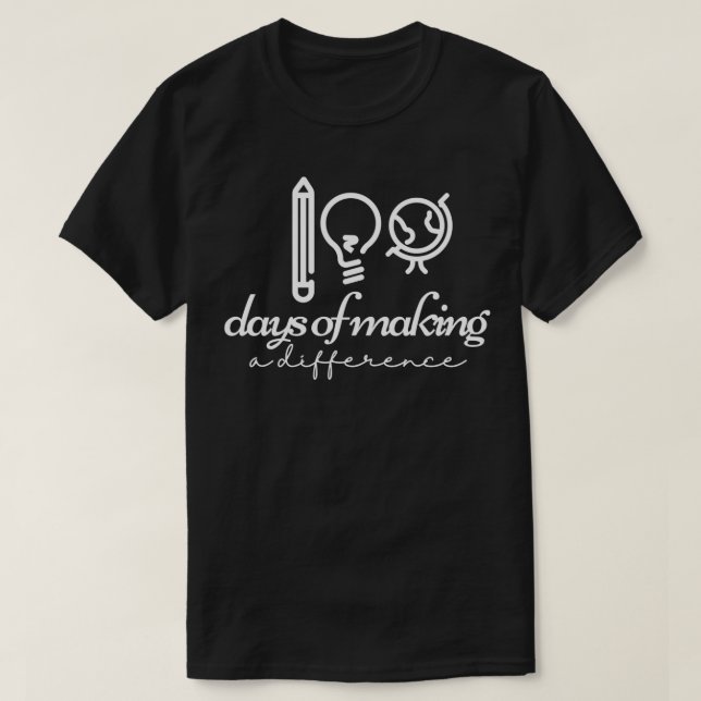 100 Days of School One Hundred Days Teacher School T-Shirt (Design Front)