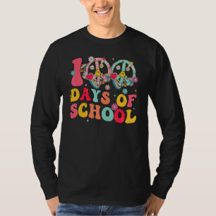 100 Days Of School Peace Sign Love 60s 70s Tie Dye T-Shirt