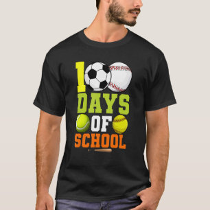 100 Days Of School Player Baseball Softball Tennis T-Shirt