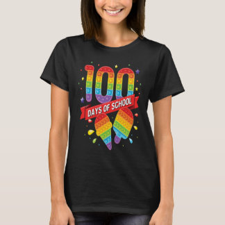 100 Days of School Pop it Fidget Toy Poppin Thru 1 T-Shirt