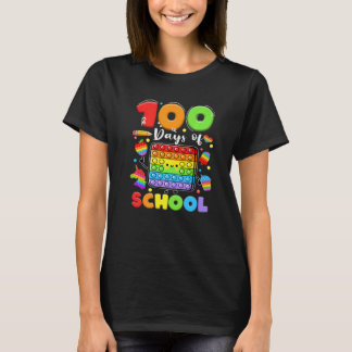 100 Days Of School Pop it Teacher Kids Boys Girls  T-Shirt