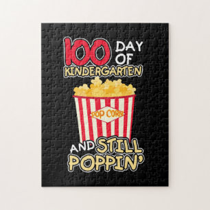 100 Days Of School Popcorn 1st Grade Still Poppin Jigsaw Puzzle
