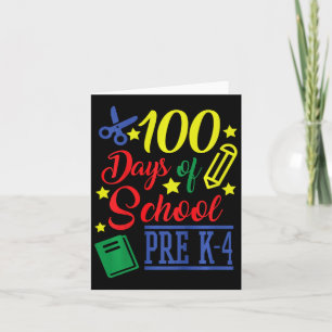 100 Days Of School Pre-k 4  Card