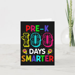 100 Days Of School Pre-k Smarter Teacher Student Card