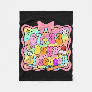 100 Days Of School Preppy 100th Day Of School Teac Fleece Blanket