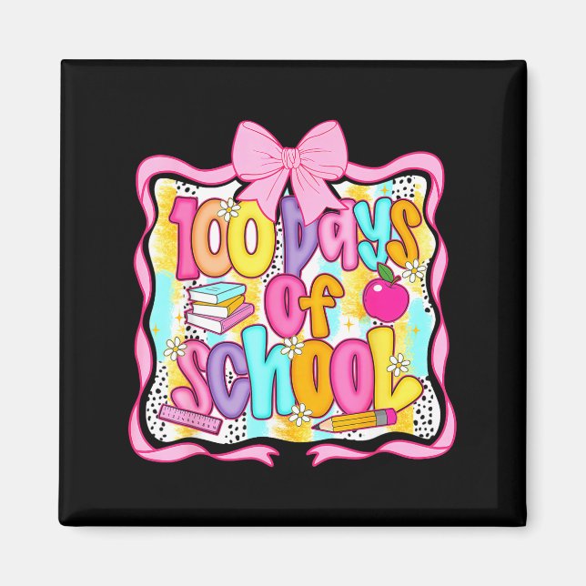 100 Days Of School Preppy 100th Day Of School Teac Magnet (Front)
