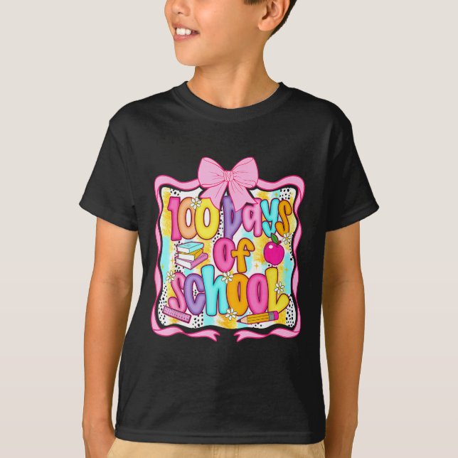 100 Days Of School Preppy 100th Day Of School Teac T-Shirt (Front)