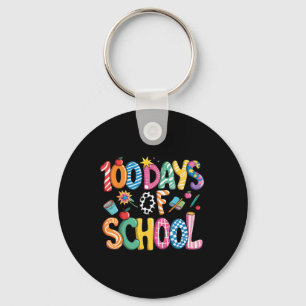 100 Days Of School Preppy Coquette Bow 100 Day Sma Key Ring