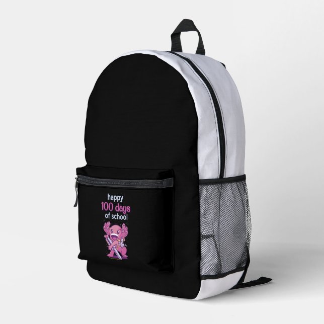 100 days of school printed backpack (Back Corner Right)