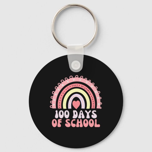100 Days Of School Rainbow 100th Day Of School 100 Key Ring (Front)