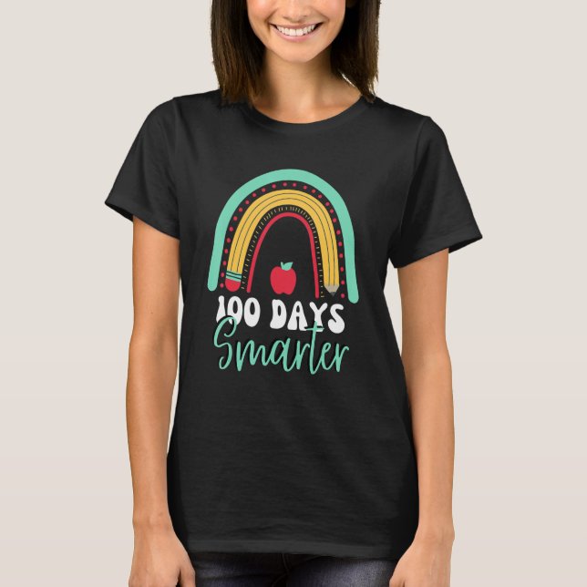 100 Days Of School Rainbow 100th Day Of School 100 T-Shirt (Front)