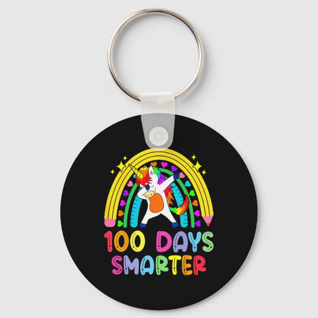 100 Days Of School Rainbow 100th Day Of School Boy Key Ring (Front)