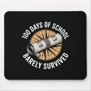 100 Days Of School Rely Survived Funny Kids Teache Mouse Pad