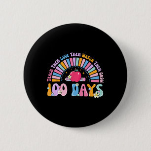 100 Days Of School Retro Rainbow 100th Day Of Scho 6 Cm Round Badge