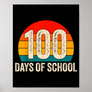 100 Days Of School Retro Teachers Boys 100th Day O Poster