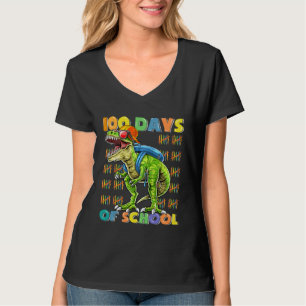 100 Days Of School  rex 100 Days Smarter 100th Day T-Shirt