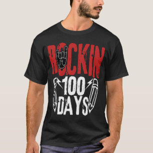 100 Days of School Rock N Roll Music Guitar T-Shirt
