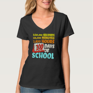 100 Days Of School Seconds Minutes Hours 100th Day T-Shirt