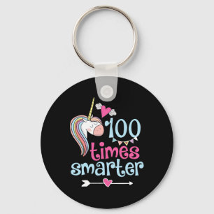 100 Days Of School Shirt 100 times smarter cute un Key Ring