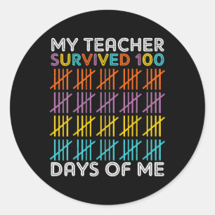 100 Days Of School Shirt Kids 100th Day School Cos Classic Round Sticker