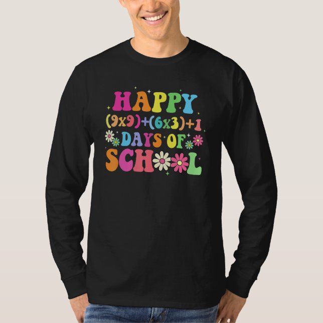 100 Days Of School Shirt Math Teacher Equations Re (Front)