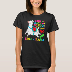 100 Days Of School Shirt No Probllama Llama 100th 