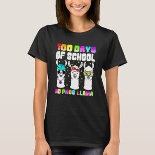 100 Days Of School Shirt No Probllama Llama 100th 