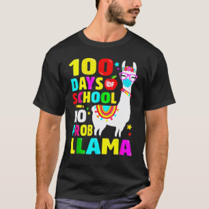 100 Days Of School Shirt No Probllama Llama Face M