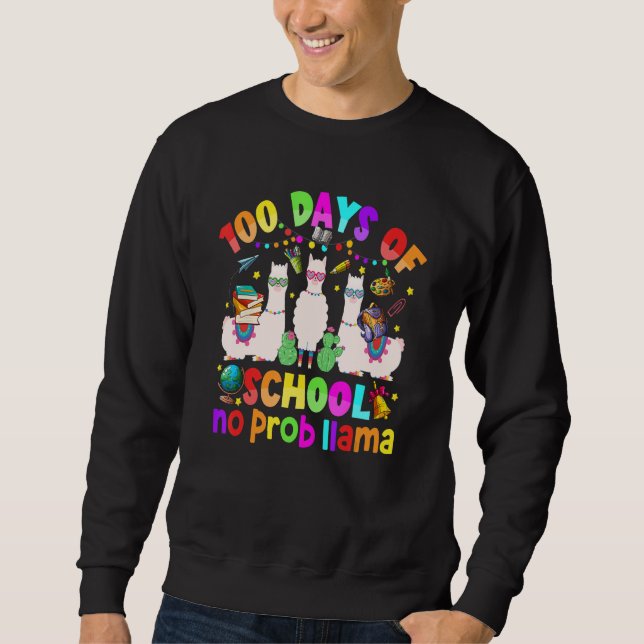 100 Days of School Shirt No Probllama Llama for Te (Front)