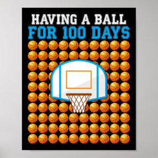 100 Days Of School Sketll 100th Day For Boys Kids Poster