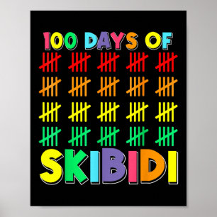 100 Days Of School Skibidi Happy 100th Day Of Poster