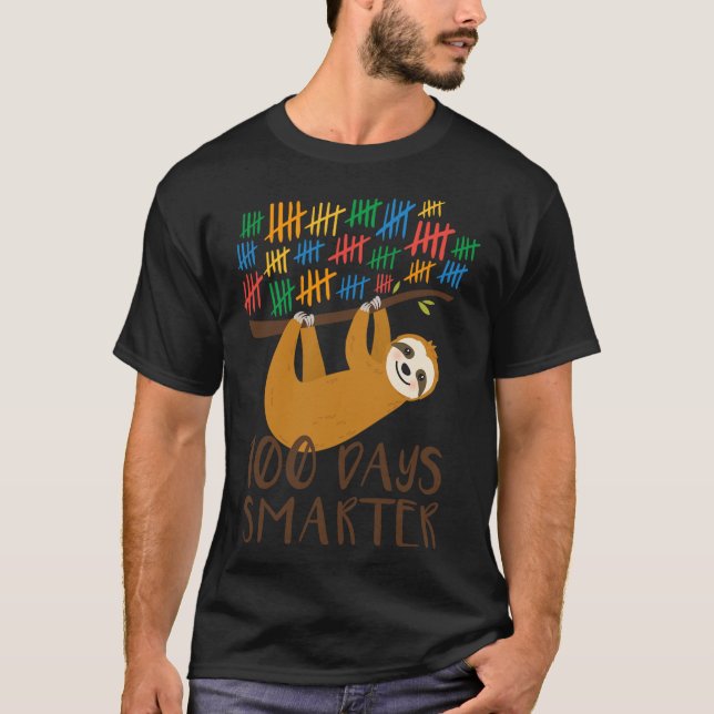 100 Days Of School Sloth  T-Shirt (Front)