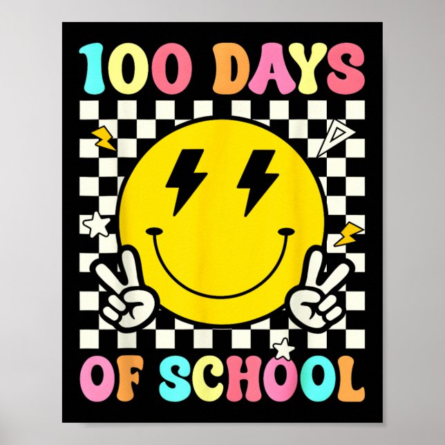 100 Days Of School Smile 100th Day  Poster (Front)
