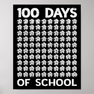 100 Days Of School Soccer 100th Day Of School Boys Poster