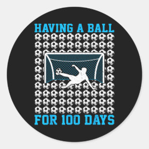 100 Days Of School Soccer 100th Day Of School For Classic Round Sticker