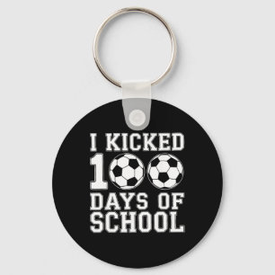 100 Days Of School Soccer Boys Kids 100th Day Of S Key Ring