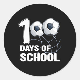 100 Days Of School Soccer Coach Soccer Student Soc Classic Round Sticker