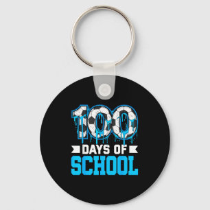 100 Days Of School Soccer Drip 100th Day Of School Key Ring