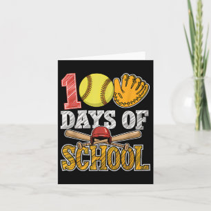 100 Days Of School Softball Funny 100th Day Sport Card