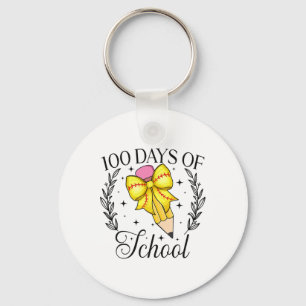 100 Days Of School Softbyll Coquette Pencil Bow 10 Key Ring