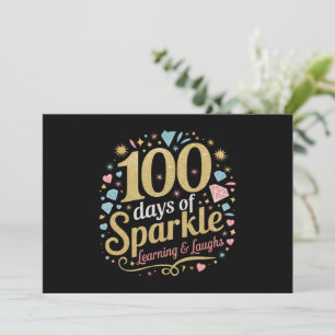 100 Days of School Sparkle Learning and Laughs Invitation