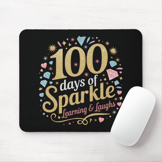 100 Days of School Sparkle Learning and Laughs Mouse Pad (With Mouse)