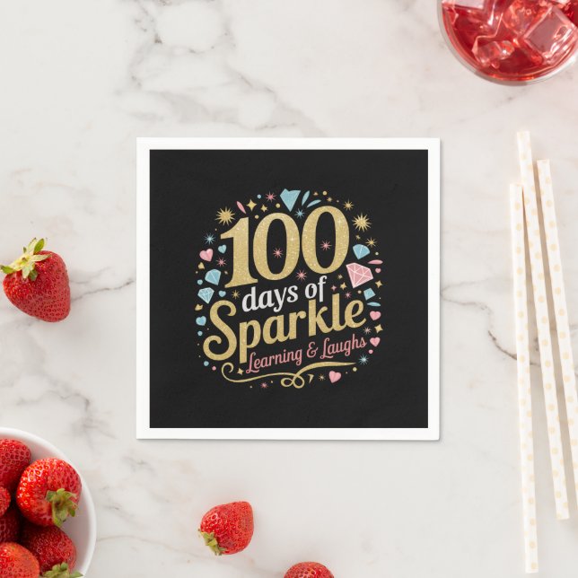 100 Days of School Sparkle Learning and Laughs Napkin (Insitu)