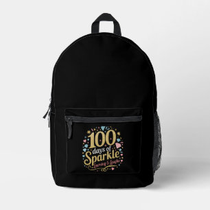 100 Days of School Sparkle Learning and Laughs Printed Backpack