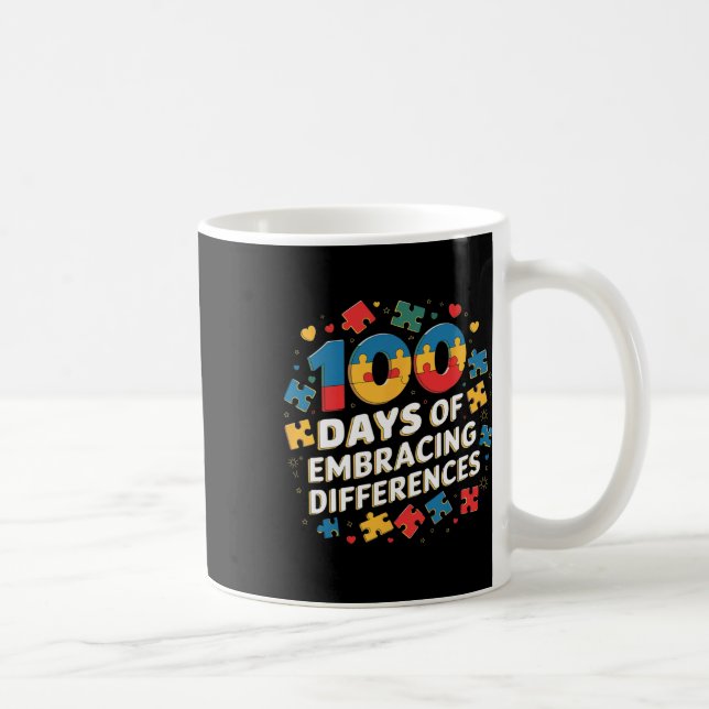 100 Days Of School Sped Teacher Embracing Differen Coffee Mug (Right)