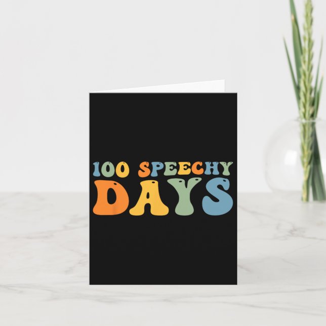 100 Days Of School Speech Therapy Happy 100th Day  Card (Front)