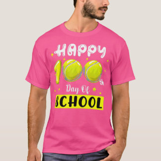 100 Days Of School Sport 100Th Day Tennis Teacher  T-Shirt