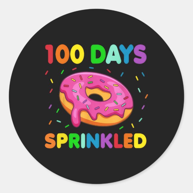 100 Days Of School Sprinkled With Fun  Classic Round Sticker (Front)
